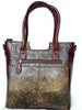 EMBOSSED LEATHER DOUBLE HANDLE BAG