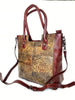 EMBOSSED LEATHER DOUBLE HANDLE BAG
